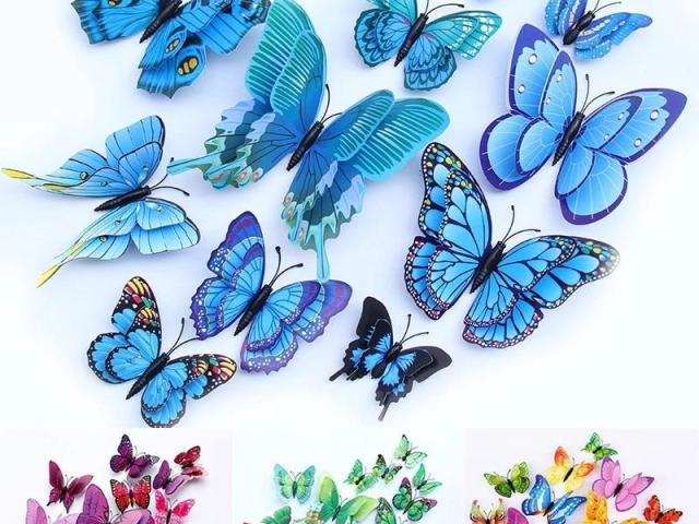 Decoraciones para cuartos, imanes y stickers de las mariposas